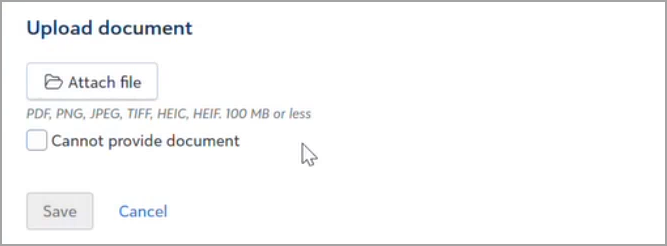 Upload document modal
